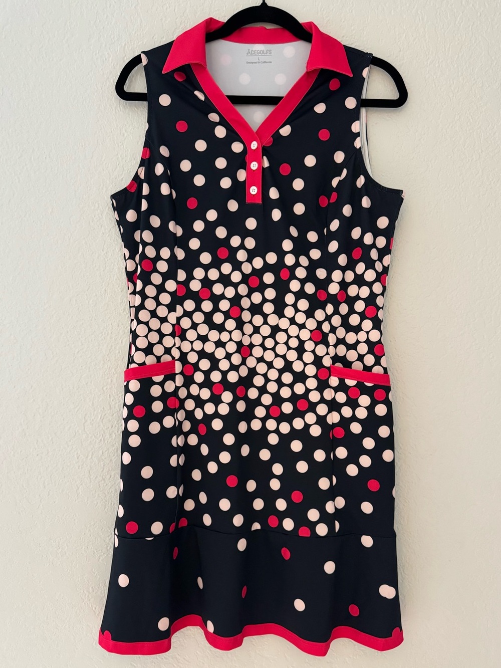 ACEGOLFS Polka Dot Golf Tennis Pickleball Dress UPF50+ Activewear - Picture 5 of 8
